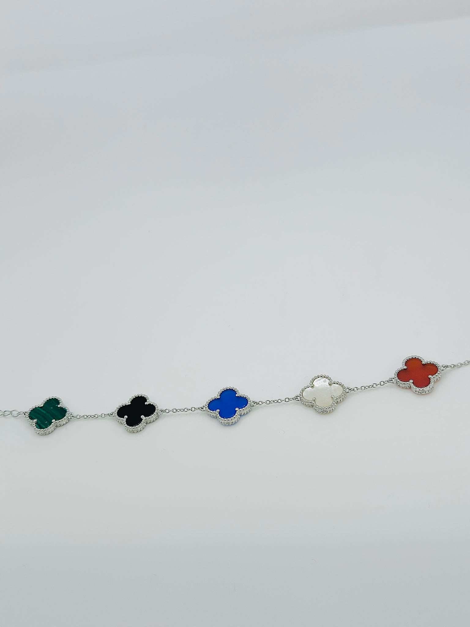 Van Cleef & Arpels Alhambra Multicolored Motif Bracelet in 925 Sterling Silver