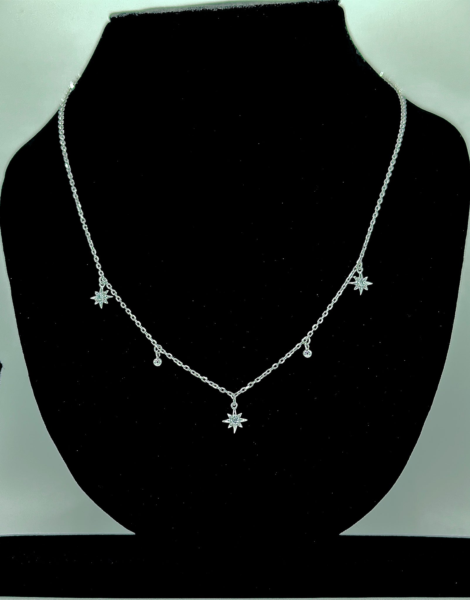 Celestial Star Necklace with Dainty Diamond Accents